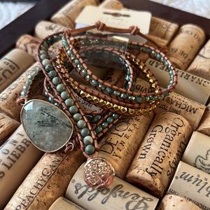 Green/Brown Natural Wrap Bracelet